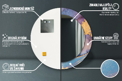 Espelho decorativo redondo Pedra de mármore