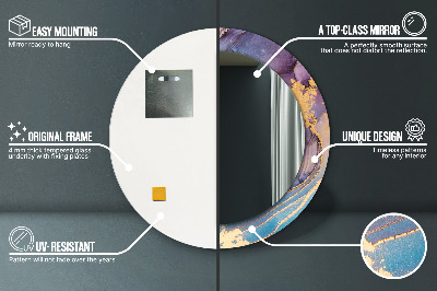 Espelho decorativo redondo Pedra de mármore