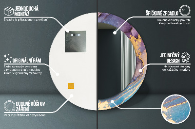 Espelho decorativo redondo Pedra de mármore