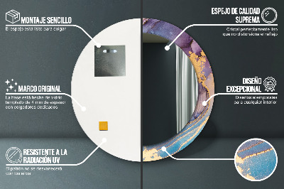 Espelho decorativo redondo Pedra de mármore