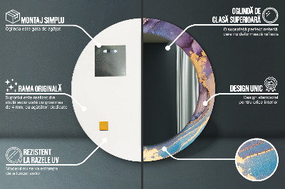 Espelho decorativo redondo Pedra de mármore