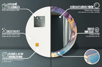 Espelho decorativo redondo Pedra de mármore