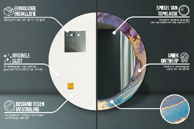 Espelho decorativo redondo Pedra de mármore