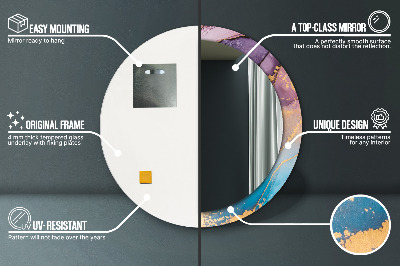 Espelho decorativo redondo Pedra de mármore