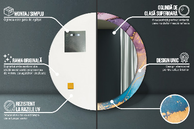 Espelho decorativo redondo Pedra de mármore