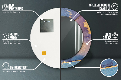 Espelho decorativo redondo Pedra de mármore