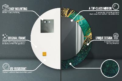 Espelho redondo decorativo Verde mármore