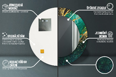 Espelho redondo decorativo Verde mármore