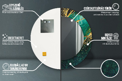 Espelho redondo decorativo Verde mármore