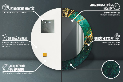 Espelho redondo decorativo Verde mármore