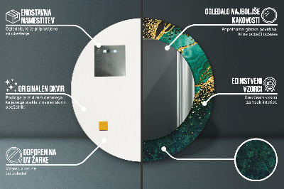 Espelho redondo decorativo Verde mármore