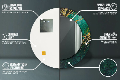 Espelho redondo decorativo Verde mármore