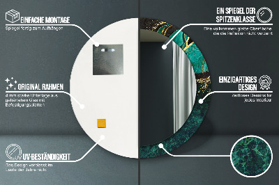 Espelho redondo decorativo Verde mármore