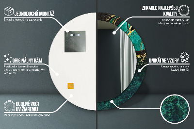 Espelho redondo decorativo Verde mármore