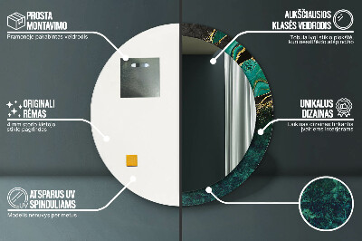 Espelho redondo decorativo Verde mármore