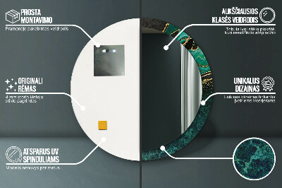 Espelho redondo decorativo Verde mármore