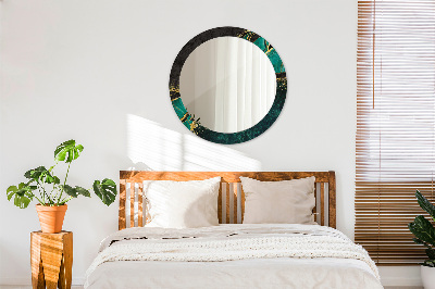 Espelho redondo decorativo Verde mármore