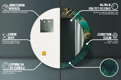 Espelho redondo decorativo Verde mármore