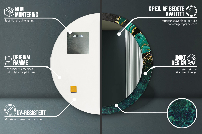 Espelho redondo decorativo Verde mármore