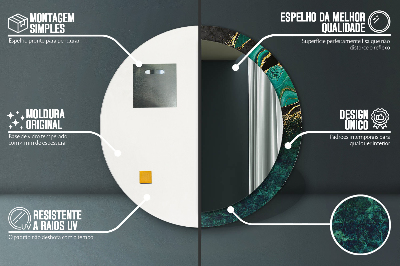 Espelho redondo decorativo Verde mármore