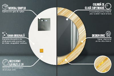 Espelho decorativo redondo Abstrato dourado