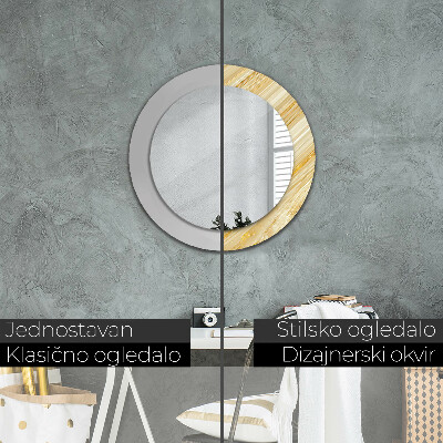 Espelho decorativo redondo Abstrato dourado