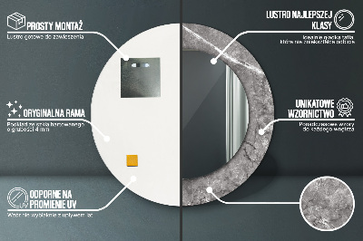 Espelho redondo decorativo Mármore rústico