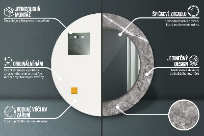 Espelho redondo decorativo Mármore rústico