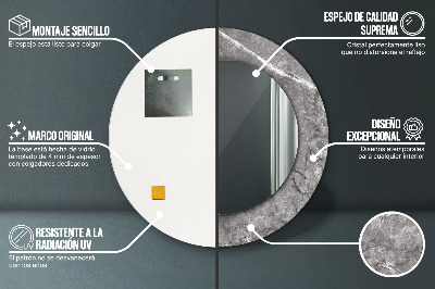 Espelho redondo decorativo Mármore rústico