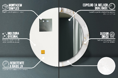 Espelho redondo decorativo Mármore brilhante