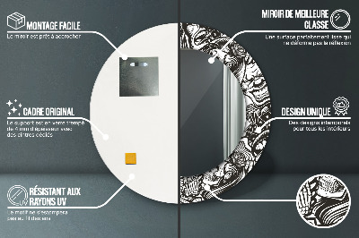 Espelho decorativo redondo Fluido abstrato