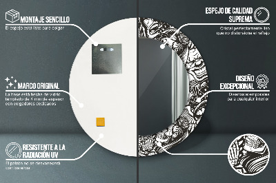 Espelho decorativo redondo Fluido abstrato