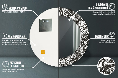 Espelho decorativo redondo Fluido abstrato