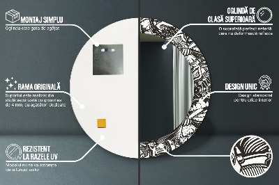 Espelho decorativo redondo Fluido abstrato