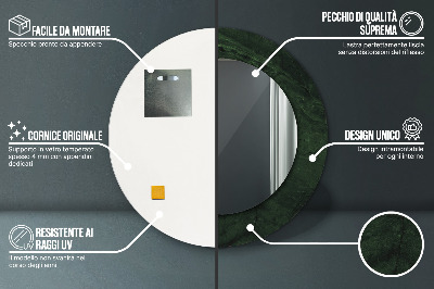 Espelho redondo decorativo Mármore verde