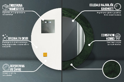 Espelho redondo decorativo Mármore verde