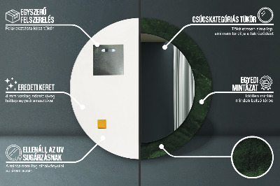 Espelho redondo decorativo Mármore verde