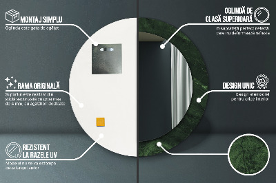 Espelho redondo decorativo Mármore verde