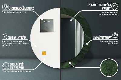 Espelho redondo decorativo Mármore verde