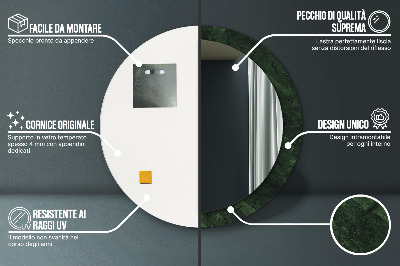 Espelho redondo decorativo Mármore verde