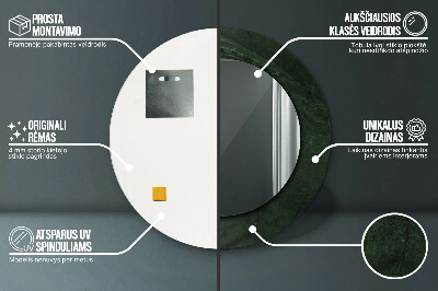 Espelho redondo decorativo Mármore verde