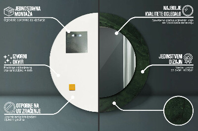 Espelho redondo decorativo Mármore verde