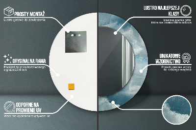 Espelho redondo decorativo Mármore ônix azul