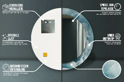 Espelho redondo decorativo Mármore ônix azul