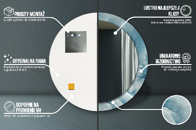 Espelho redondo decorativo Mármore ônix azul