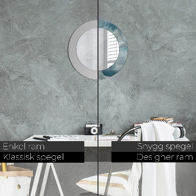 Espelho redondo decorativo Mármore ônix azul