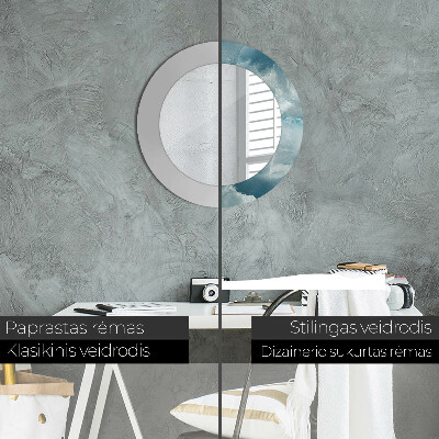 Espelho redondo decorativo Mármore ônix azul