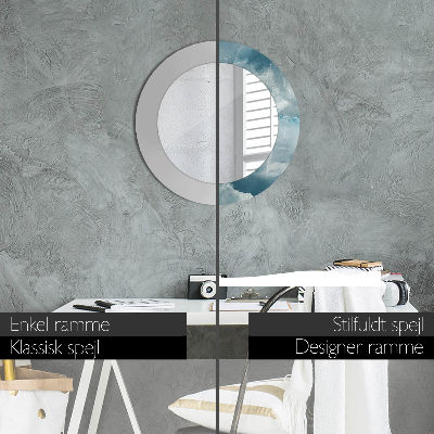 Espelho redondo decorativo Mármore ônix azul