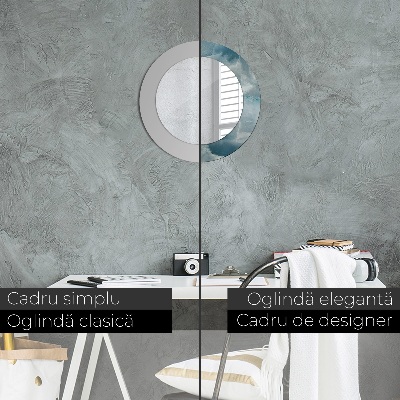 Espelho redondo decorativo Mármore ônix azul