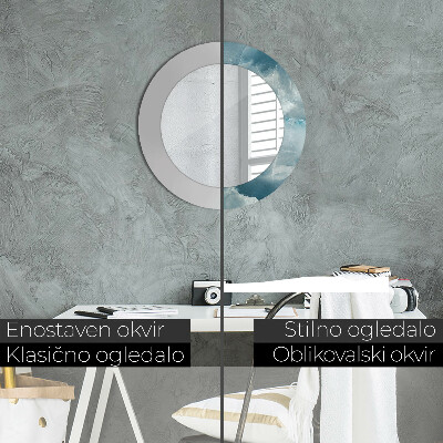 Espelho redondo decorativo Mármore ônix azul